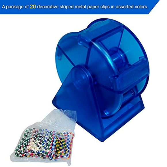 AIOOK Magnetic Wheel Paper Clip Holder Praise NA White Small Paperclip Dispenser Contain 60 Pieces 28mm Color Paper Clips 